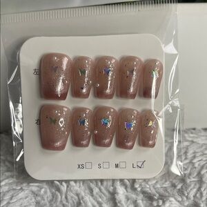Butterfly Glitter Press-On Nails